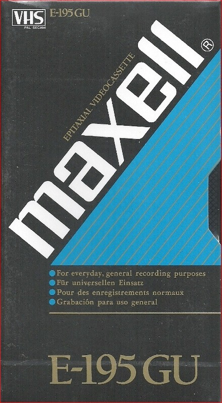VHS, Video Home System Maxell GU 195 "E-195 GU" Type II Chrome 1988 Europe