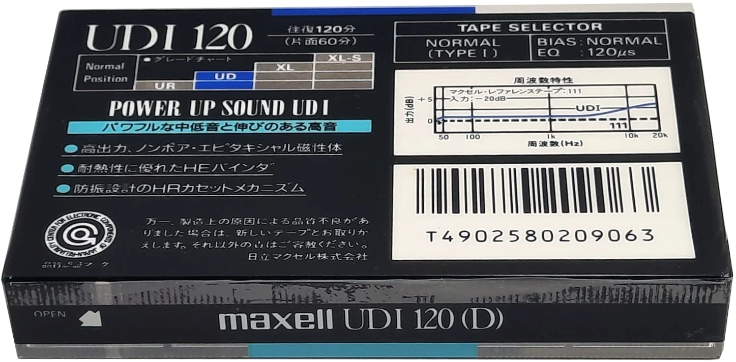 Compact Cassette Maxell UDI / UD1 120 Type I Normal 1988 Japan