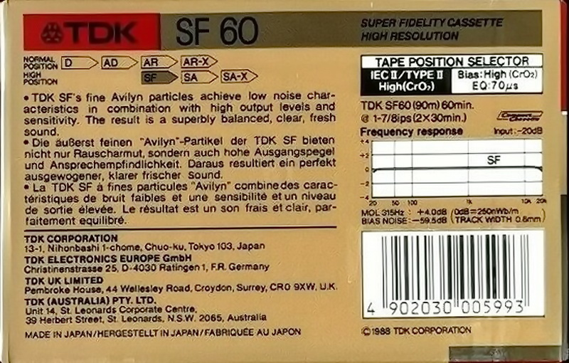 Compact Cassette: TDK  - SF 60