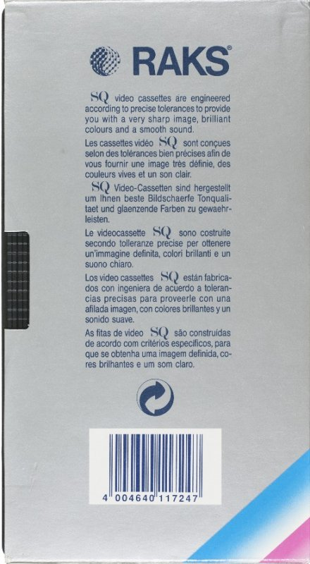 VHS, Video Home System RAKS SQ 180 Type I Normal 1985 Europe