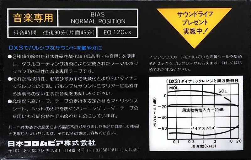 Compact Cassette: Nippon Columbia / Denon Denon - DX3 90