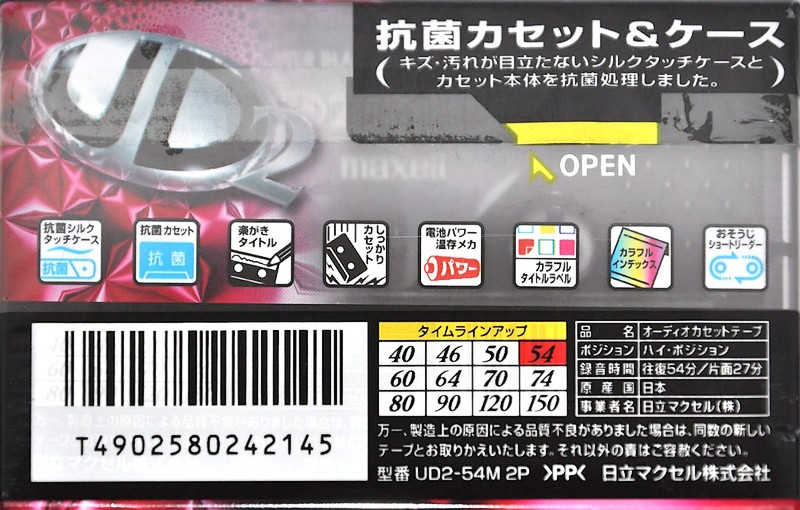 2 pack Maxell UDII / UD2 54 "UD2-54M.2P" Type II Chrome 1999 Japan