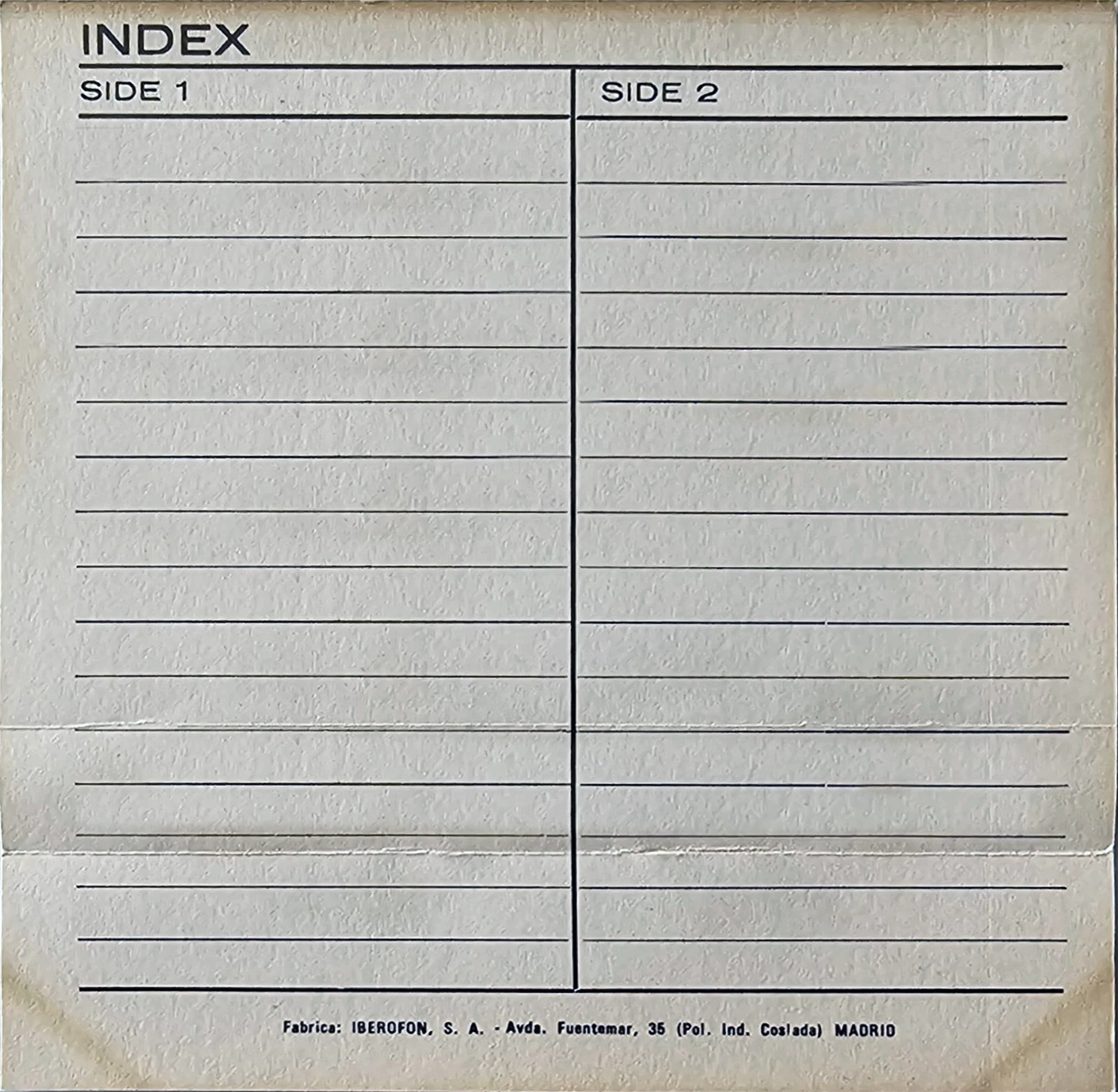 Compact Cassette Holiday 60 Type I Normal 1982 Spain