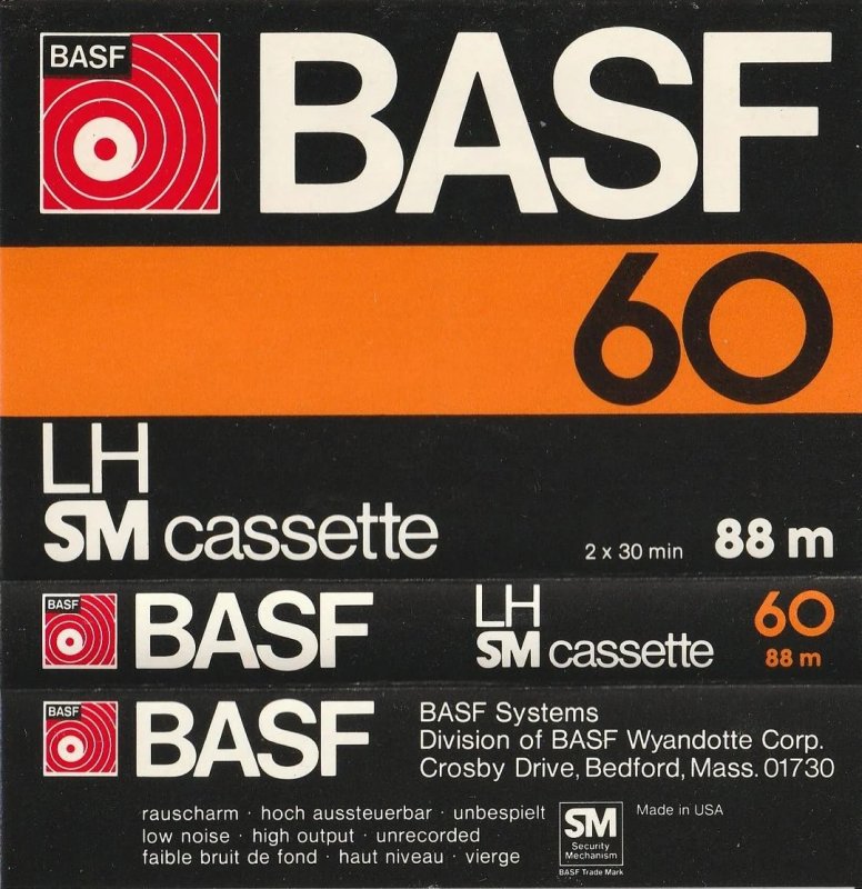 Compact Cassette BASF LH 60 Type I Normal 1977 USA