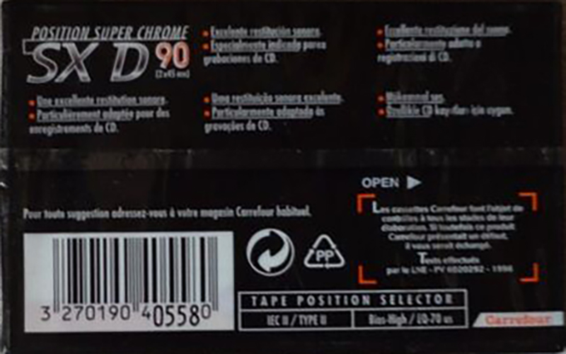 2 pack Carrefour SX D 90 Type I Normal Europe