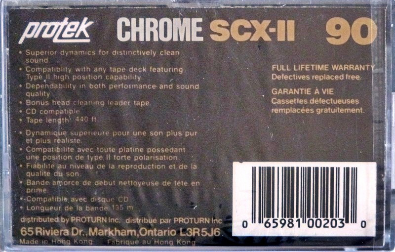 Compact Cassette: Unknown Protek - SCX-II 90