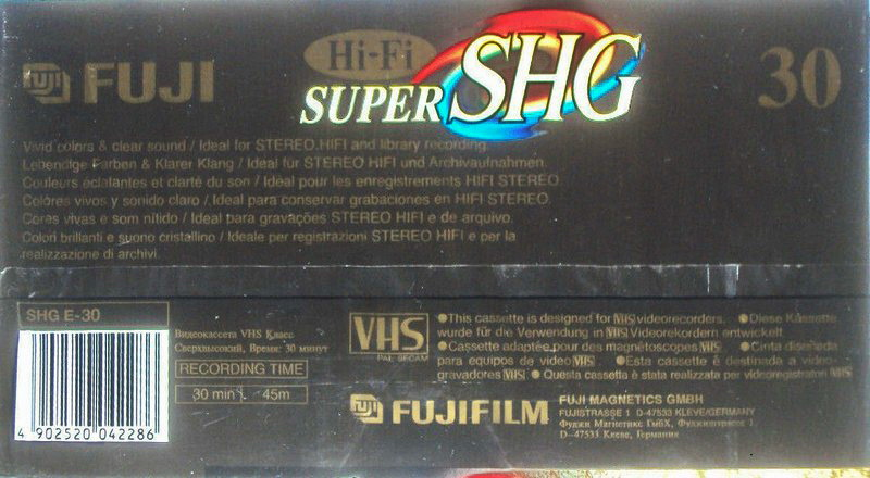 VHS, Video Home System: FUJI Fuji - SHG 30