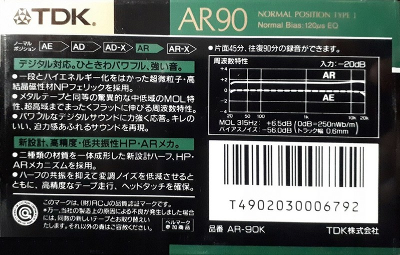 Compact Cassette: TDK  - AR 90