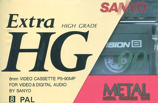Video8, Hi8, Digital8 Sanyo 90 "Extra HG" Type IV Metal 1985 Europe