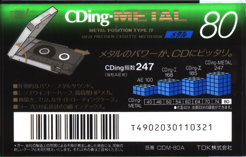 Compact Cassette: TDK  - CDing-Metal 80