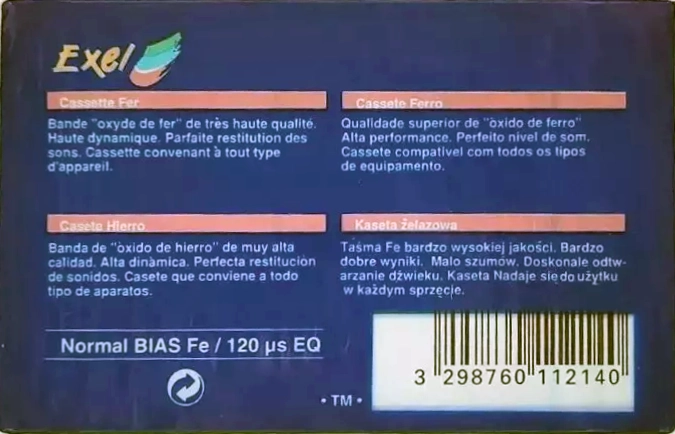 Compact Cassette Exel 60 Type I Normal 1997 Europe