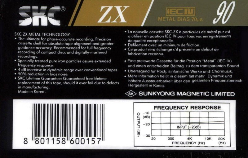 Compact Cassette: Sunkyong Magnetic Limited (SKM) SKC - ZX 90