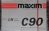 Compact Cassette Maxim LN 90 Type I Normal 1989 Hong Kong