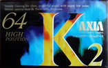 Compact Cassette AXIA K2 64 "K2A 64" Type II Chrome 1993 Japan