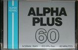 Compact Cassette Alpha Plus 60 Type I Normal 1984 UK