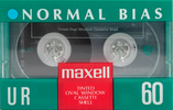 Compact Cassette Maxell UR 60 Type I Normal 1992 North America
