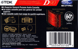 Compact Cassette TDK D 90 Type I Normal 1998 North America