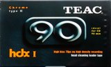 Compact Cassette Teac HDX I 90 Type II Chrome 1990 Australia