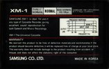 Compact Cassette Samsung XM-1 60 Type I Normal 1985 South Korea