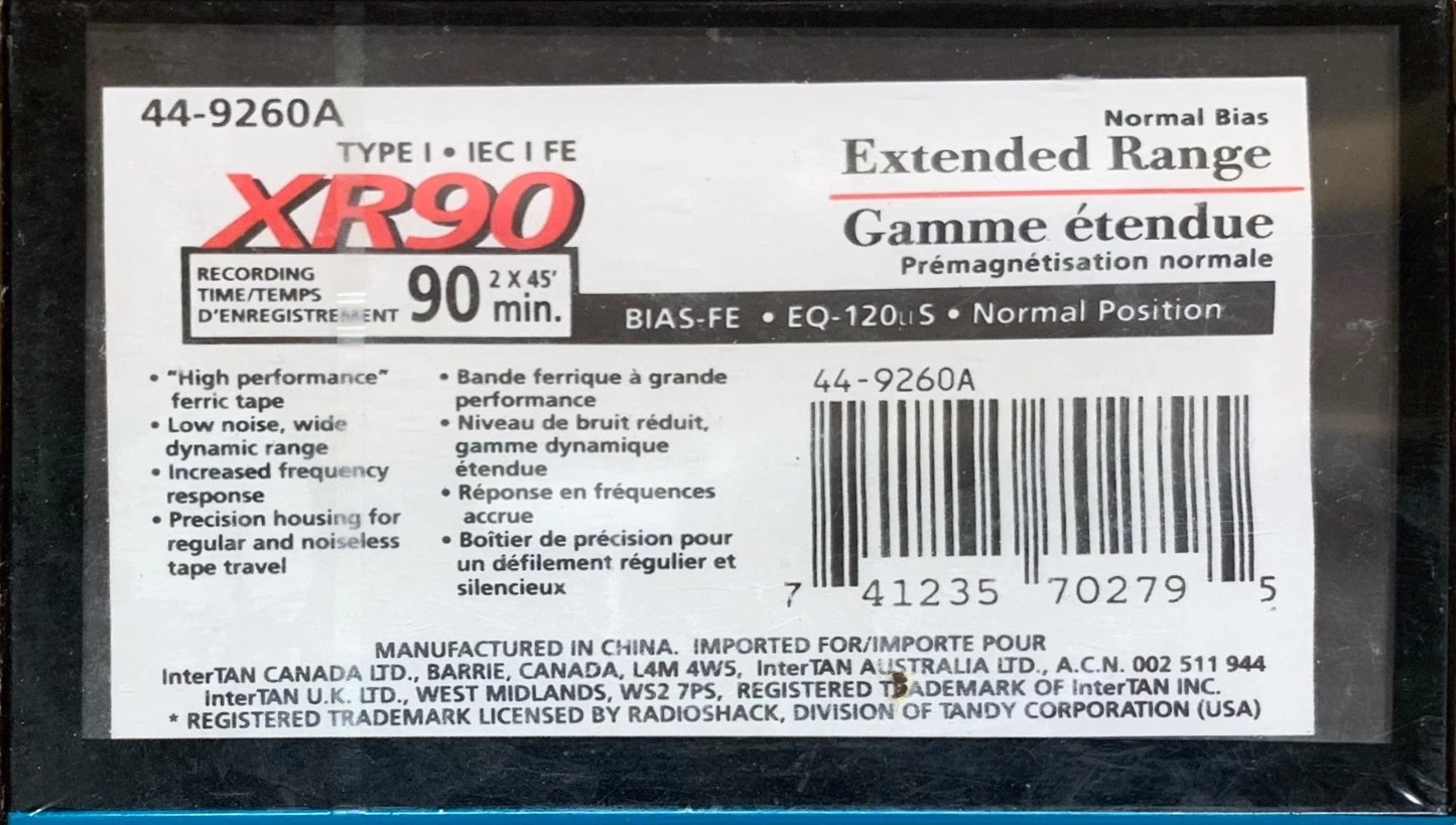Compact Cassette Radio Shack XR 90 "44-9260A" Type I Normal Worldwide