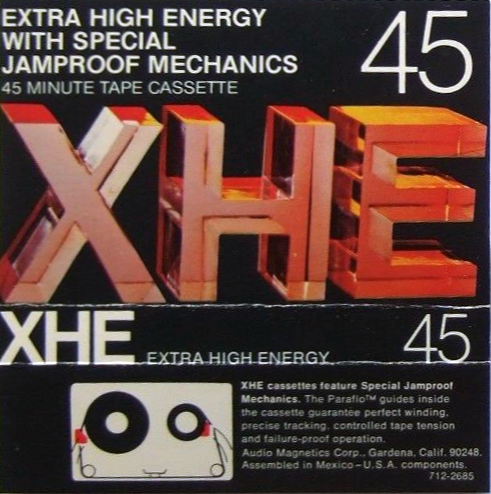 Compact Cassette Audio Magnetics XHE 45 Type I Normal 1972 USA