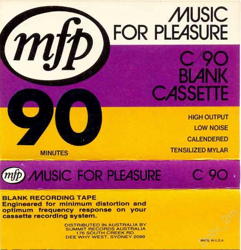 Compact Cassette Music For Pleasure 90 Type I Normal USA
