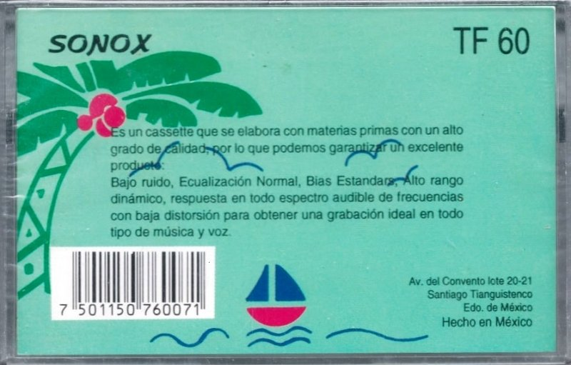 Compact Cassette Sonox 60 "TF" Type I Normal Mexico