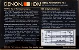 Compact Cassette Denon HD-M 60 Type IV Metal 1985 Europe, USA