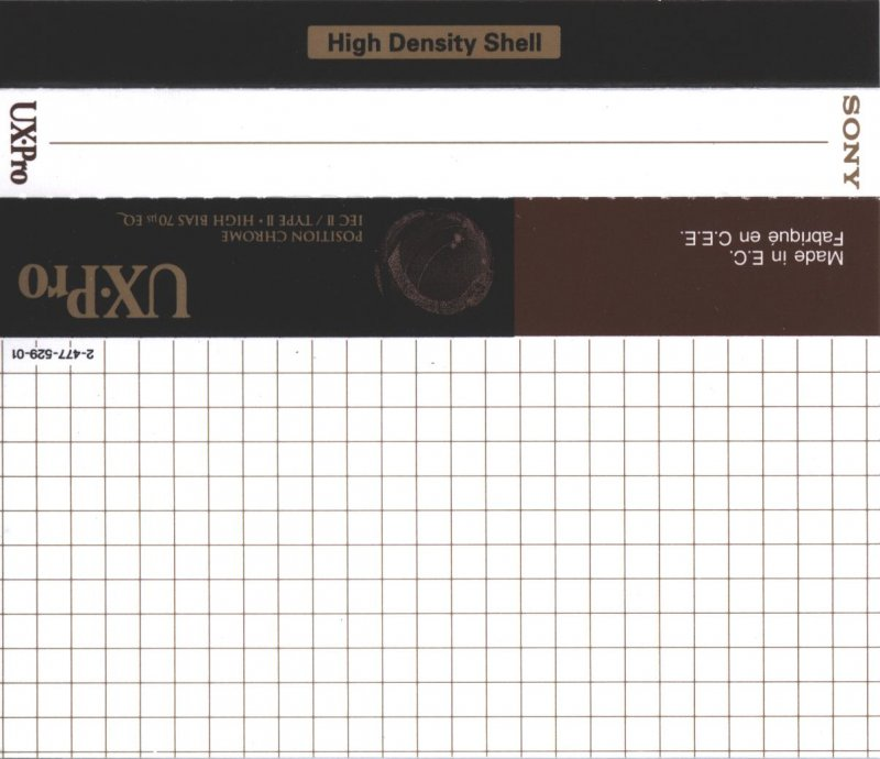 Compact Cassette Sony UX-Pro 60 Type II Chrome 1995 Europe