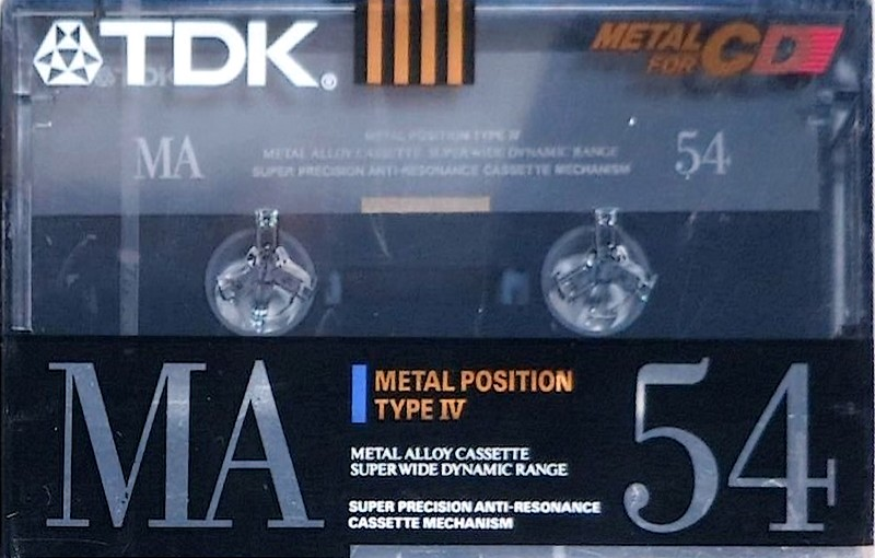 Compact Cassette TDK MA 54 "MA-54M" Type IV Metal 1990 Japan