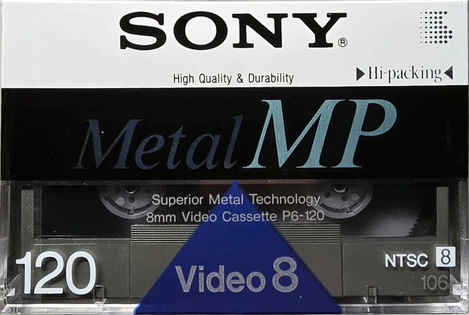 Video8, Hi8, Digital8 Sony MP 120 "Video8 P6-120MP" Type IV Metal 1992 North America