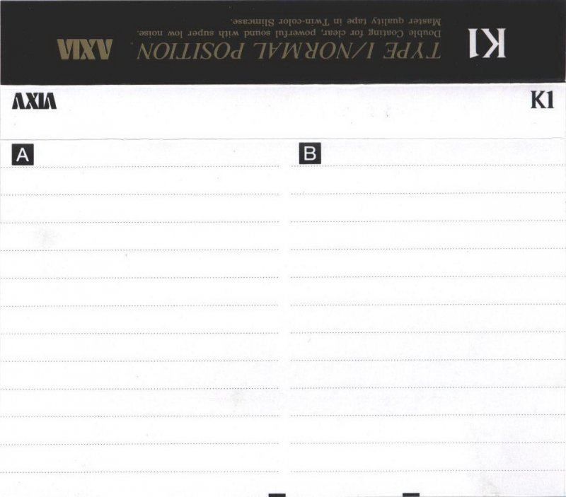 Compact Cassette AXIA K1 80 "K1A 80" Type I Normal 1993 Japan