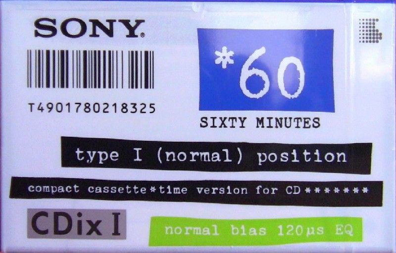 Compact Cassette Sony CDix I 60 "C-60CDX1a" Type I Normal 1992 Japan