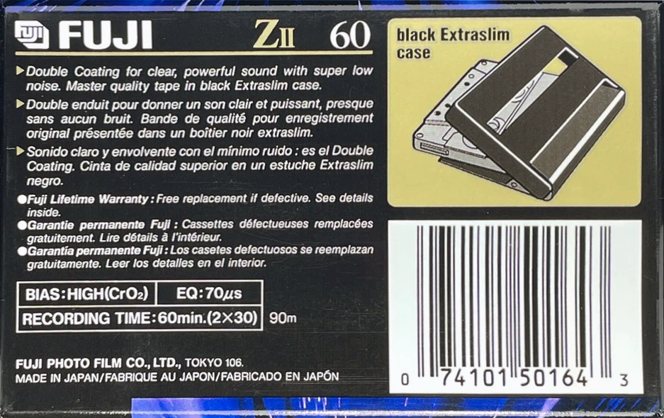 Compact Cassette Fuji Z II 60 Type II Chrome 1995 North America
