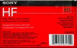 Compact Cassette Sony HF 60 "C60HFR" Type I Normal 2008 North America