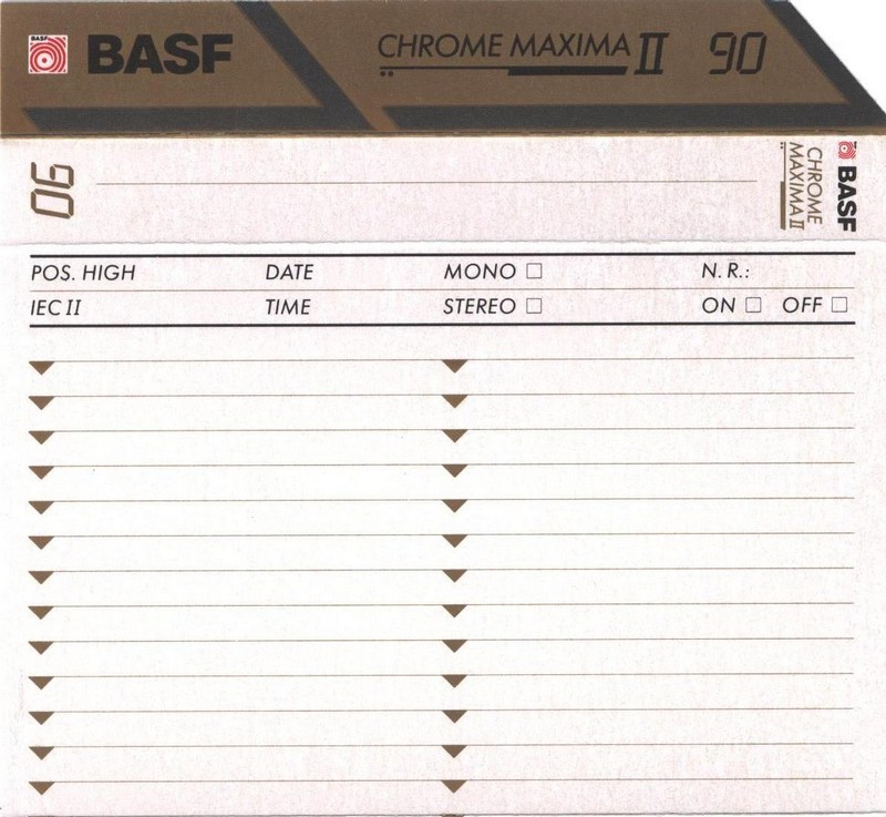 Compact Cassette BASF Chrome Maxima II 90 Type II Chrome 1991 Europe