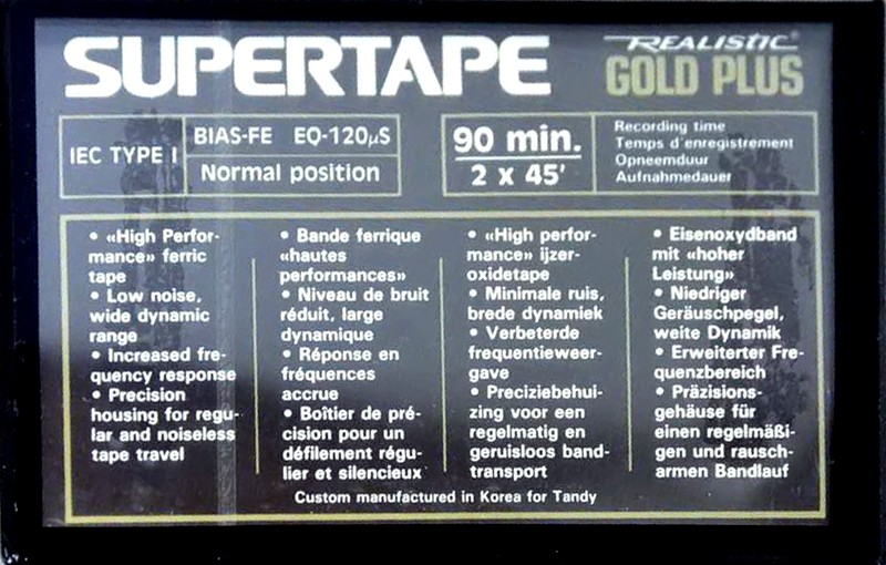 Compact Cassette: Realistic  - Gold Plus 90