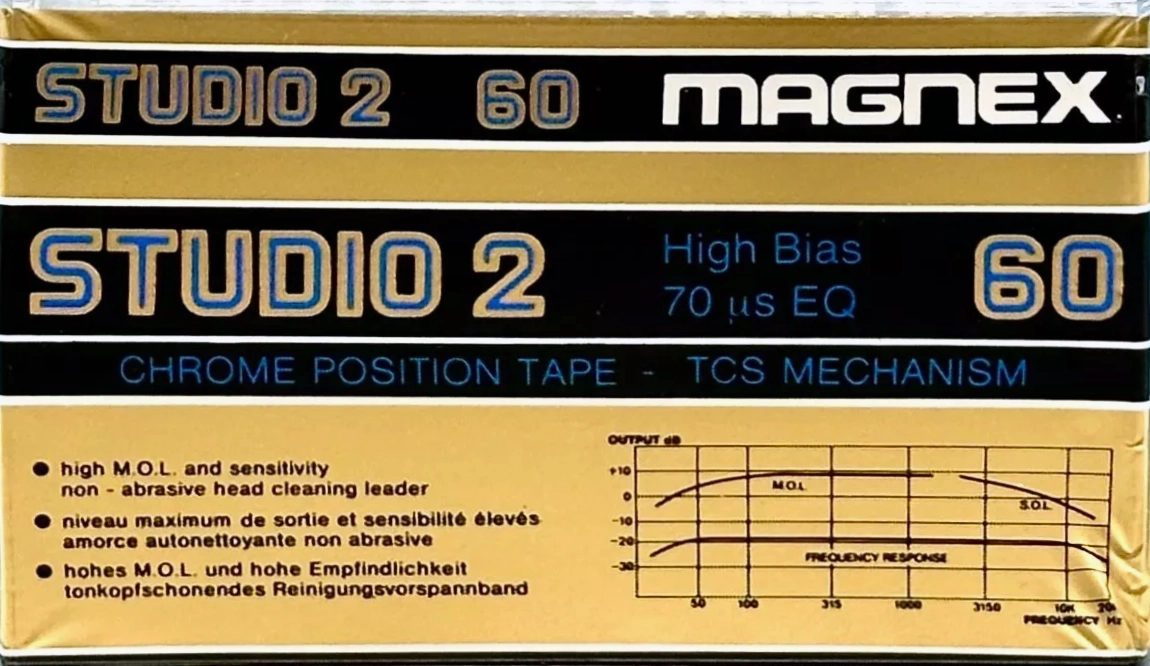 Compact Cassette Magnex Studio 2 60 Type II Chrome 1983 Europe