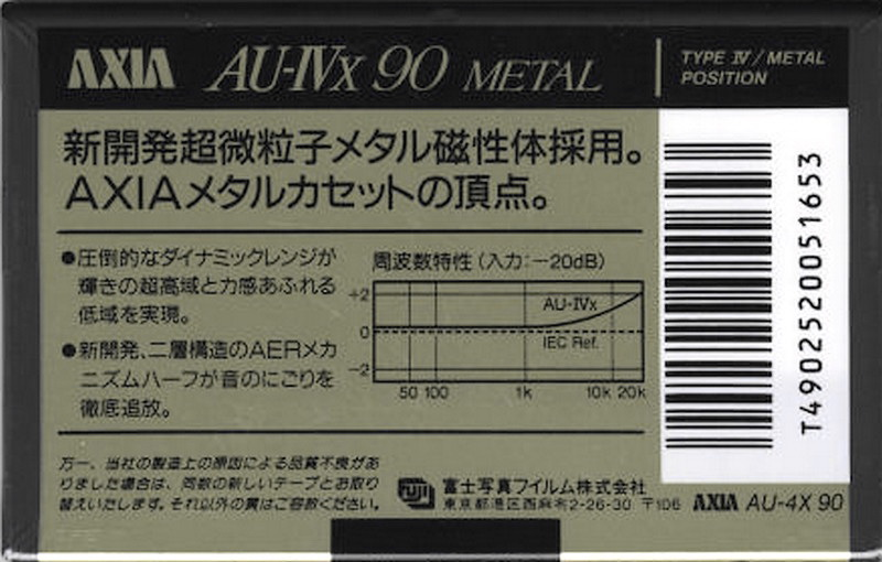 Compact Cassette: FUJI AXIA - AU-IVx 90