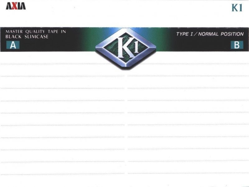 Compact Cassette AXIA K1 74 "K1C 74" Type I Normal 1997 Japan