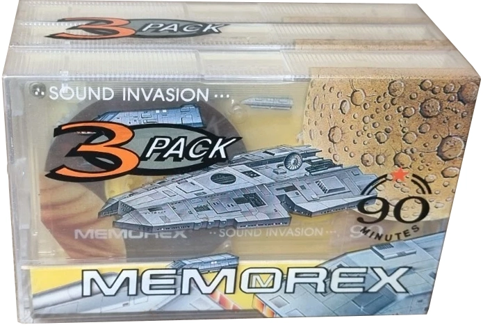 3 pack Memorex 90 "Sound Invasion" Type I Normal 1989 Europe