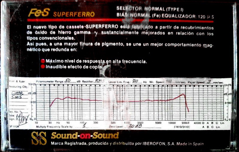 Compact Cassette Sound On Sound 46 "SS FeS" Type I Normal Spain
