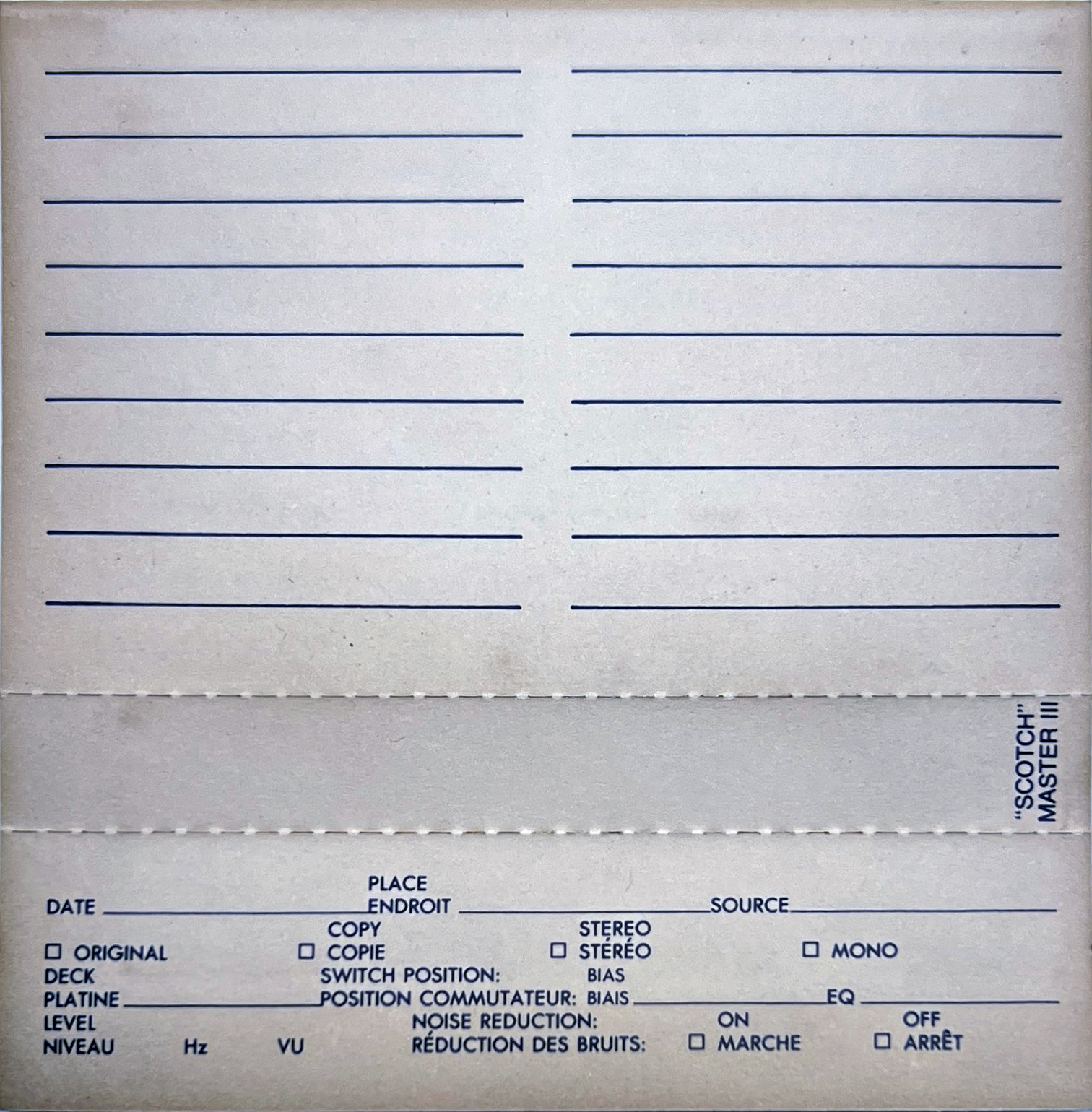 Compact Cassette Scotch Master III 90 Type III Ferro Chrome 1980 USA