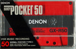 Compact Cassette Denon GX 50 "Handy Pocket GX-R" Type I Normal 1985 Japan
