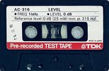 Compact Cassette TDK "AC-316 Level" Test Cassette 1981 Japan