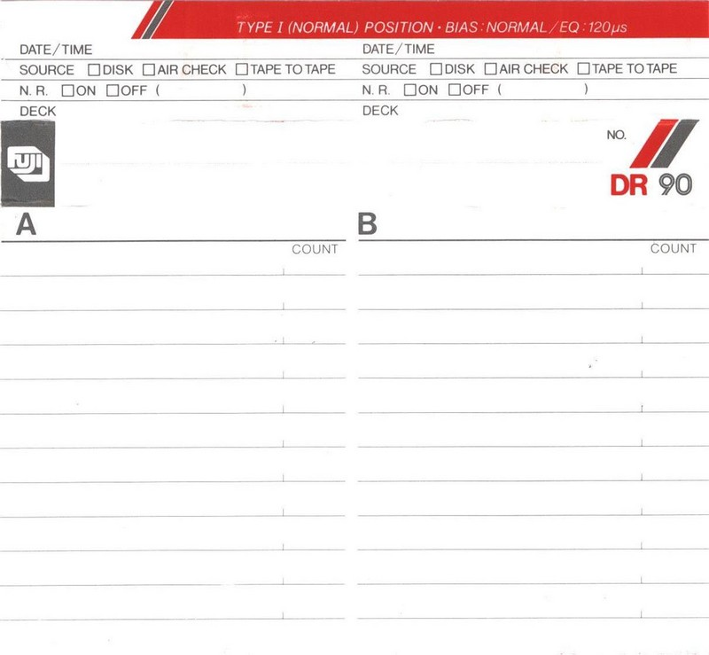 Compact Cassette Fuji DR 90 Type I Normal 1985 North America