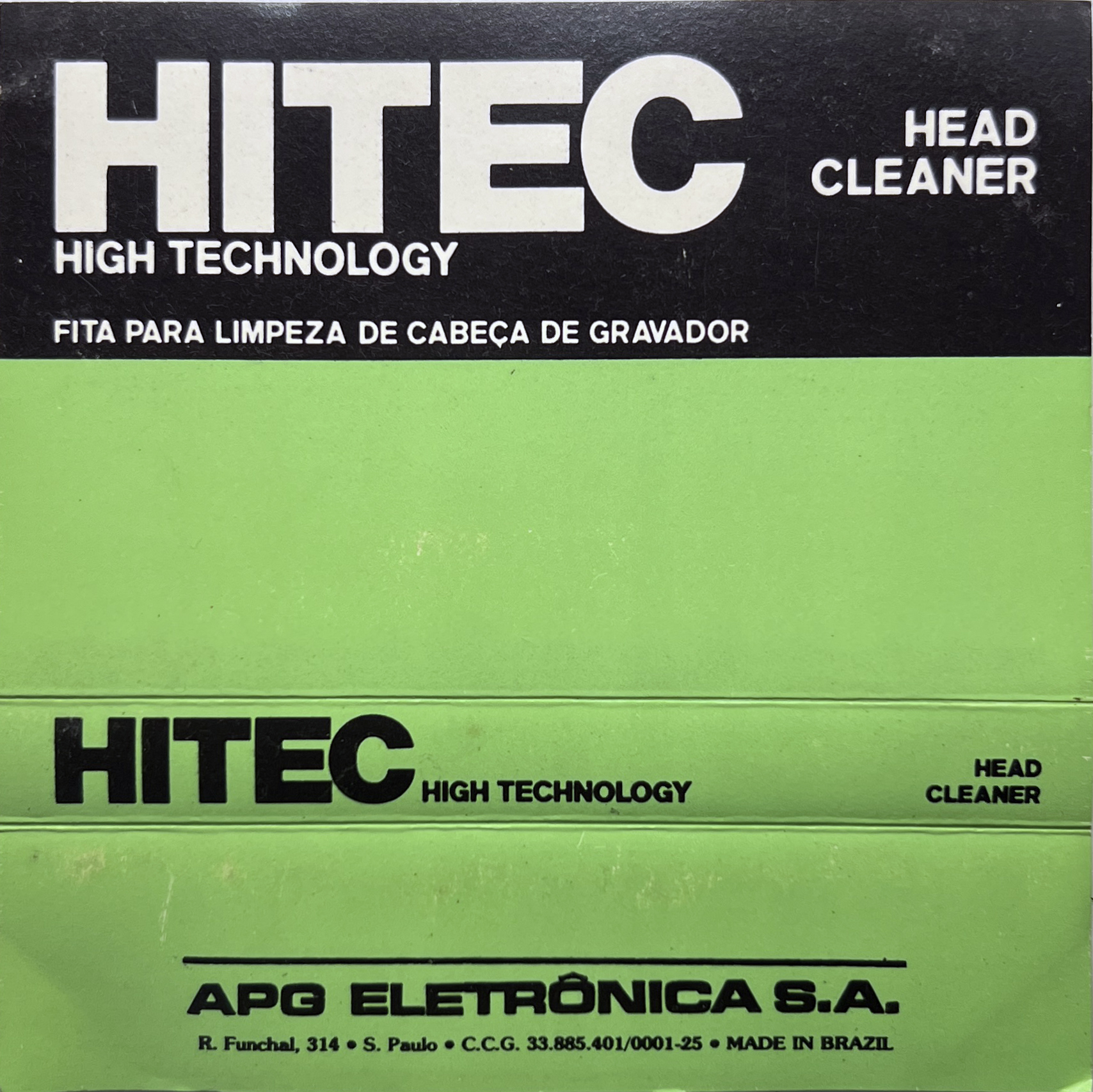 Compact Cassette APG Eletronica HITEC Cleaning Cassette Brazil