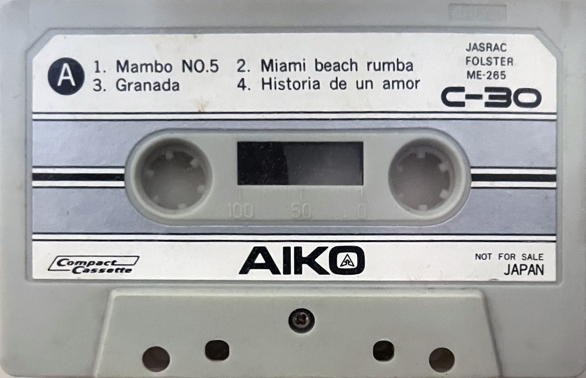 Compact Cassette AIKO 30 Demonstration Tape 1972 Europe