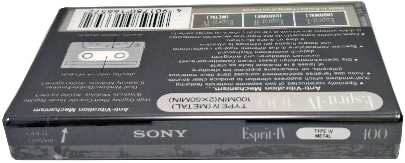 Compact Cassette Sony Esprit 100 "ESP IV-100" Type IV Metal 1992 Europe