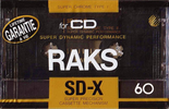 Compact Cassette RAKS SD-X 60 Type II Chrome 1990 Europe